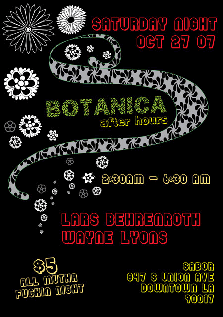 BOTANICA afterhours - October 27th - Los Angeles