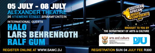 South African Music Conference 2010 with special guests Halo, Ralf Gum & Lars Behrenroth