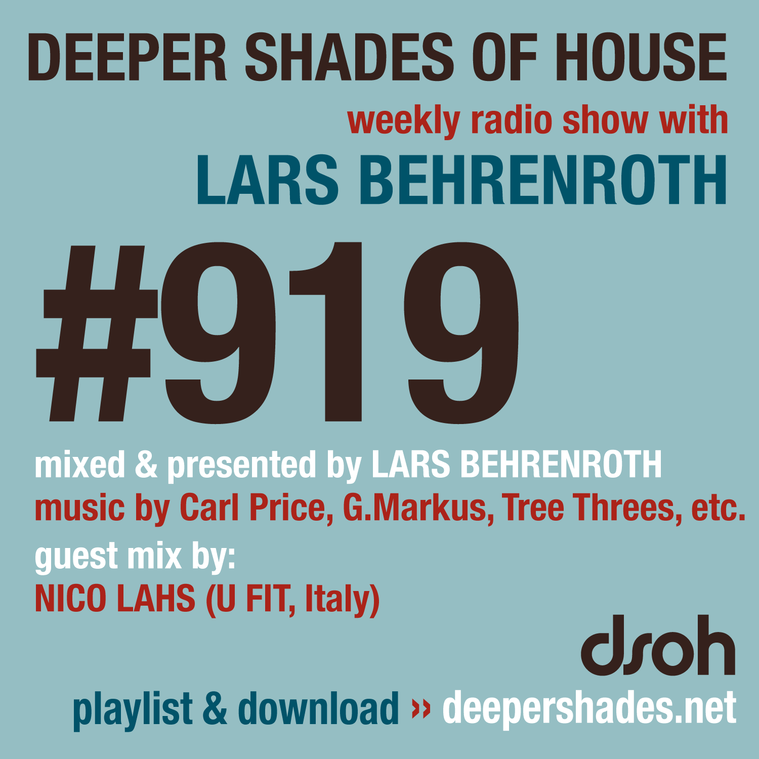 Deeper Shades of House Episode 919 Cover Art - Deep House Radio Show