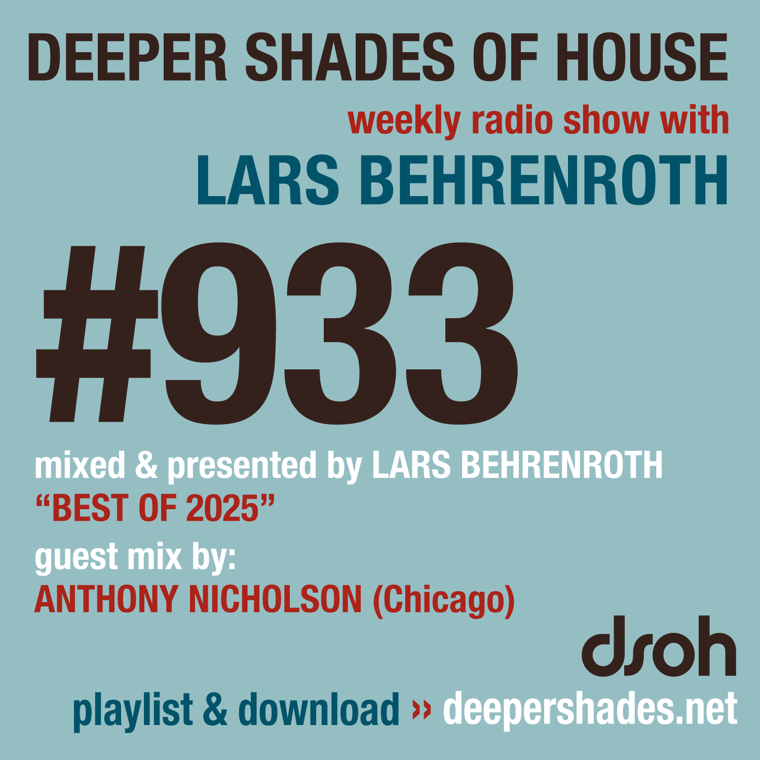 Deeper Shades of House Episode 933 Cover Art - Deep House Radio Show